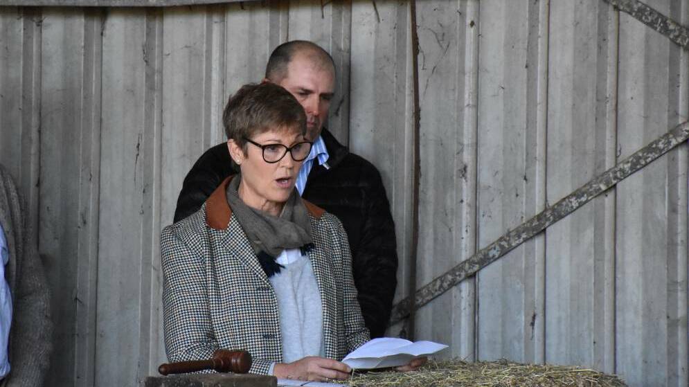 SPREADING THE WORD: Pauline Carrigan at the Manali Limousin Bull Sale earlier this month, which raised funds for the 'Where There's A Will' charity.