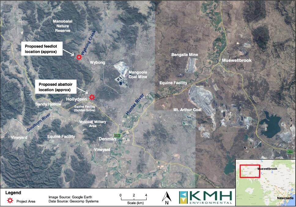 BIG PLANS: The site map of the FJT Australia proposed abattoir and feedlot near Denman in the Upper Hunter. 