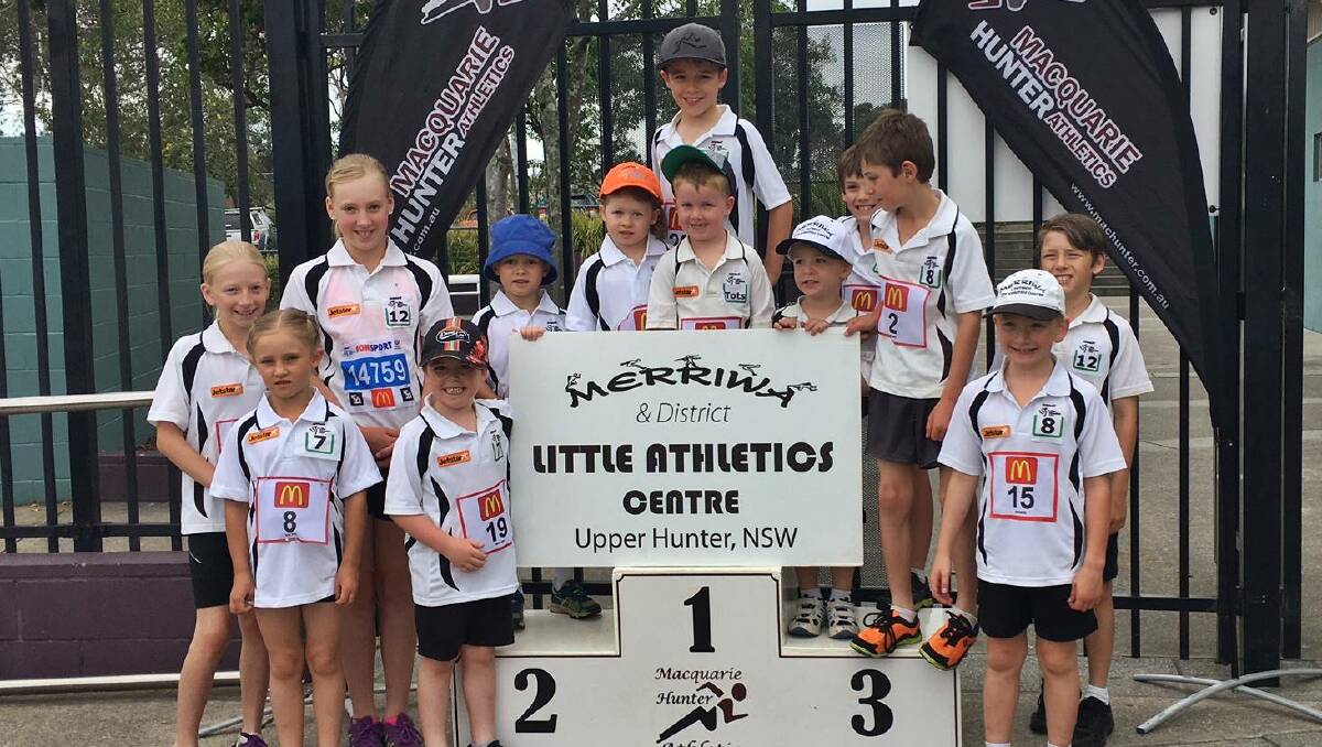 SUPERB: It was a ‘golden’ athletics carnival for 13 athletes from Merriwa Little Athletics Centre taking part in the prestigious Macquarie Hunter Athletics Carrangal Shield carnival on Sunday.