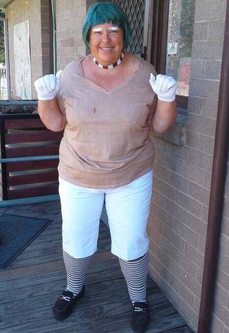 IN COSTUME: Oompa Loompa Janelle Eades is ready for Cinema Under the Stars this Friday at Highbrook Park, Muswellbrook.