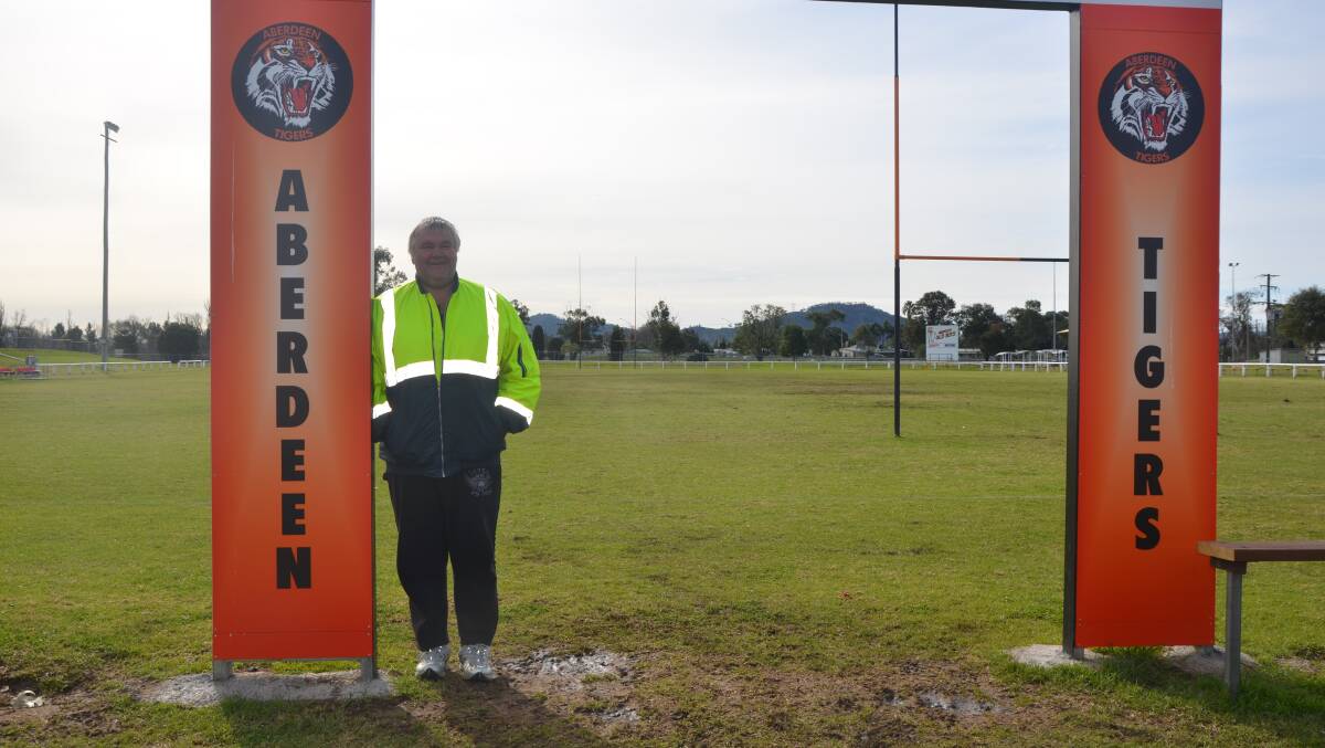 NO PLAY TODAY: Aberdeen Tigers president Les Horvath at a sodden McKinnon Oval.