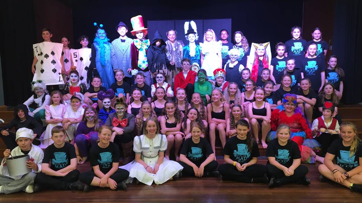 SHOWTIME: Cast and crew from Muswellbrook Public School for the upcoming production of Alice The Musical, which will open this week.