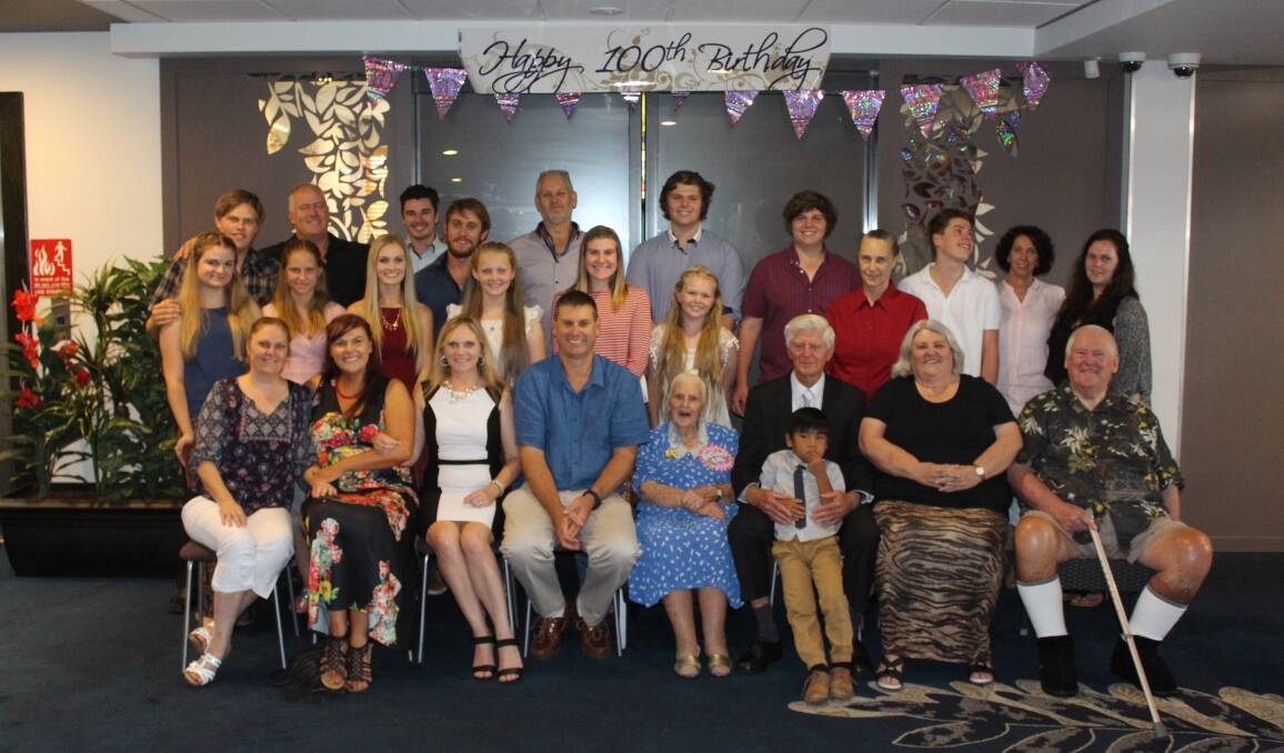 TOGETHER: Family joined Annie Wright in her 100th birthday celebrations at Muswellbrook RSL Club.