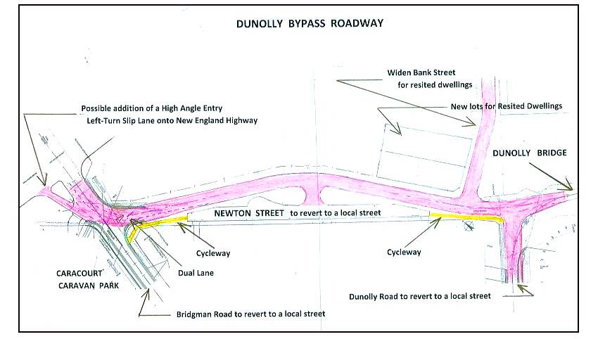 DUNOLLY BYPASS:  Re-introducing a direct route through this area would ease congestion at the existing roundabout.