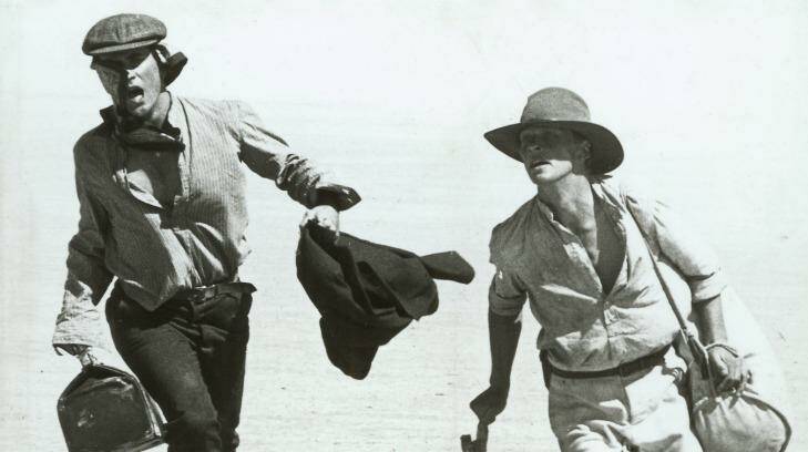Flying: Mel Gibson and Mark Lee in a scene from <i>Gallipoli</i>.