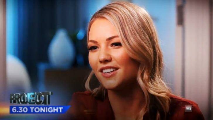 Speaking out: Sam Frost makes her feelings known on </i>The Project</i>. Photo: Channel Ten