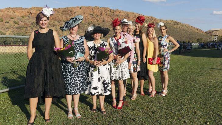 Fashions on the Field winners strut their stuff on raceday at Kununurra, in East Kimberley, Western Australia.  Photo: James Brickwood