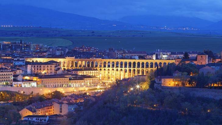 The mighty Roman aqueduct of Segovia, Spain.
 Photo: JTB MEDIA CREATION, Inc. / Alamy