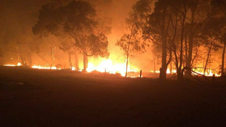 Bushfires burning in the areas of Waroona and Harvey. 