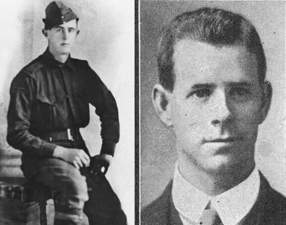 Bruce Archer (left) was a baker working in Murrurundi when he enlisted. He lost his life during the Battle at Lone Pine.  John Lawrence was born in Ardglen and teaching in Murrurundi when he decided to heed the call.  He died a terrible death in the trenches of northern France.
