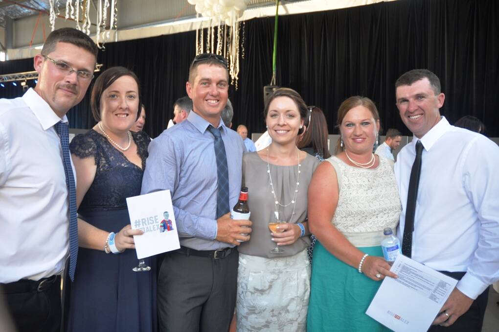 Couples come together for Alex (l-r) Andrew and Belinda Souter, Scone; Cameron Turner and Melissa Harris, Millbrodale near Bulga; and Tori and Chris Souter, from Muswellbrook.