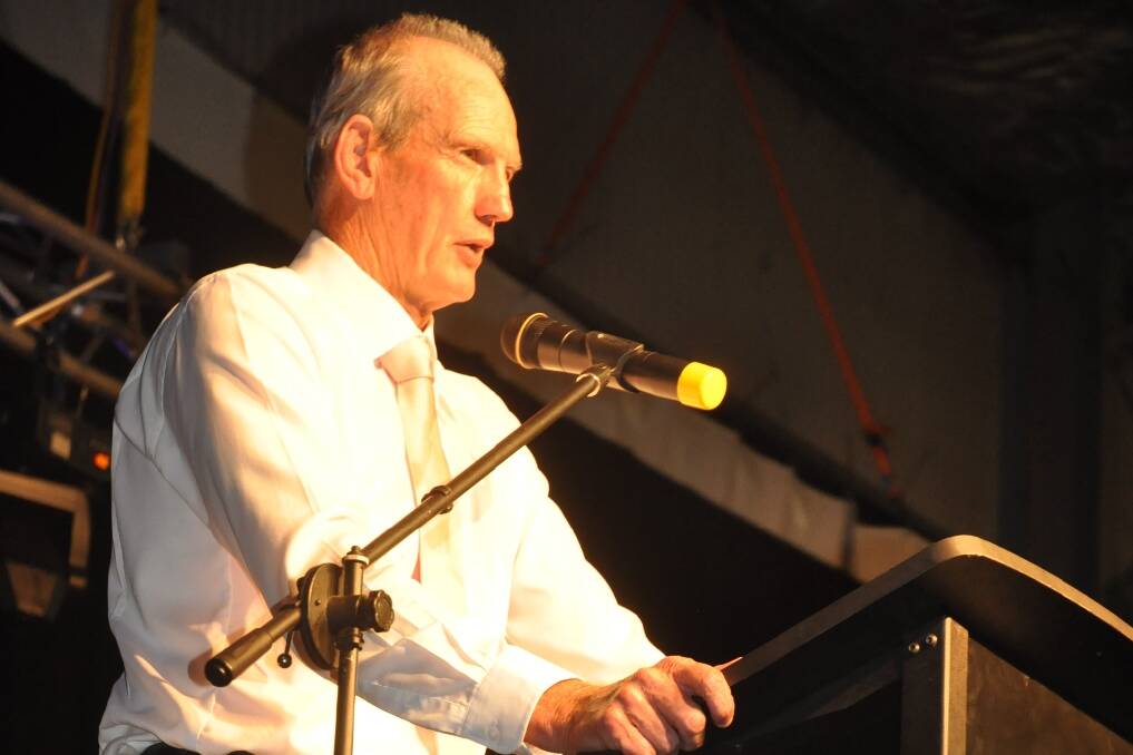 NRL coach Wayne Bennett addressed the 500-strong audience at Alex McKinnon's fundraiser, speaking affectionately of the young man's capacity and why so many have been willing to support Alex in his rehabilitation. 