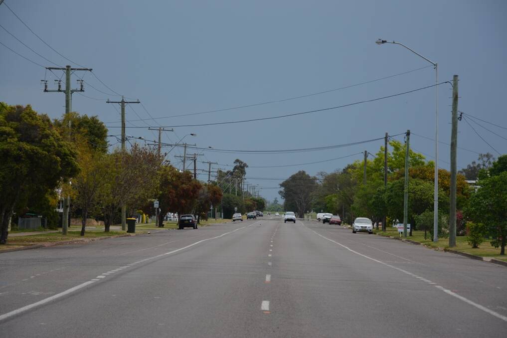 WEATHER WARNING: Looking west down Sydney Street in Muswellbrook as the storm cell develops.  This photo was taken about 3.15pm on Saturday, October 10.