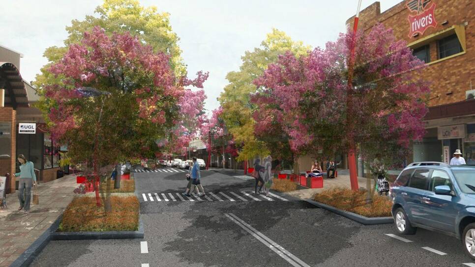 Artist's impression of the completed revitalisation of Singleton CBD near John Street.