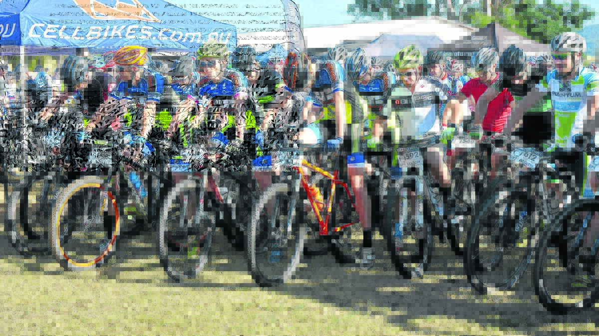 PREPARED: Riders ready themselves minutes before the start of the Shimano MTB Round One Series at the James Estate Winery at Baerami.