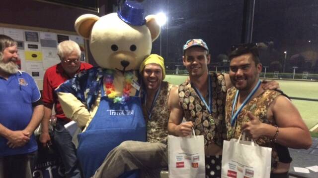 BEST DRESSED TEAM: Home Timber & Hardware – Benny the Bear, Chris Lavis, Danny Peters and Kevin Gooch.