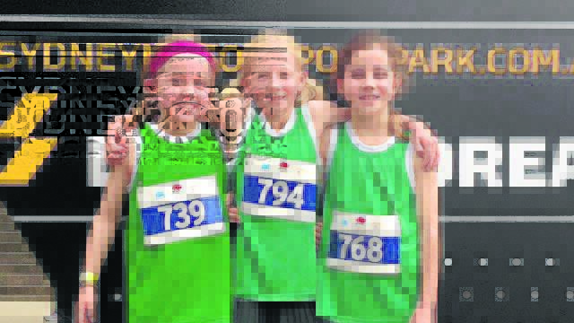 COMPETITIVE: In their first time competing in the NSW Catholic Primary Schools cross country championships, Ayla Barby (Denman), Darcy Taaffe (Merriwa) and Eve Howard (Muswellbrook) were all neck and neck in the 2000 metres, finishing 13,10 and 9th respectively.