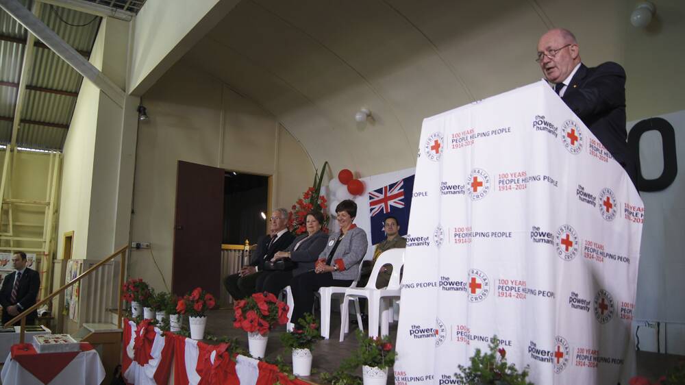 RED CROSS PATRON: His Excellency General the Honourable Sir Peter Cosgrove AK MC (Retd), Governor-General of the Commonwealth of Australia, during his address at the Red Cross centenary celebrations in Singleton on Sunday.