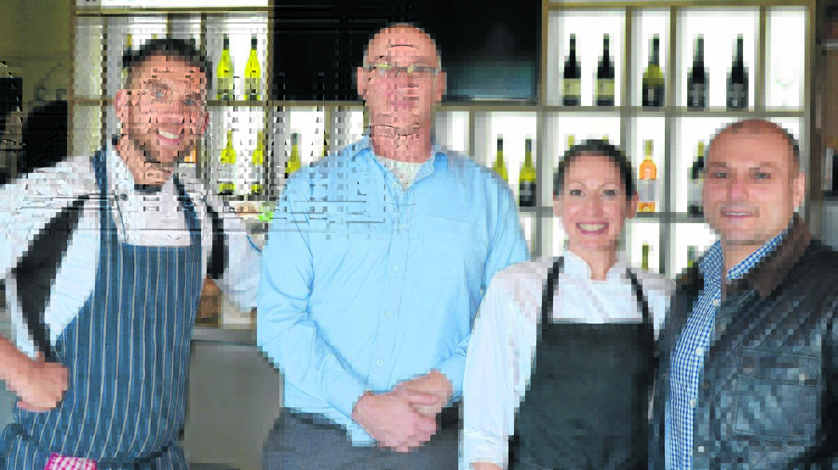 SPECIAL VISIT: Celebrity chef Danny Russo (right) and executive chef/hospitality consultant Johnny O with Angela Nahas and Andrew Le Blanc (left) at Hollydene Estate.