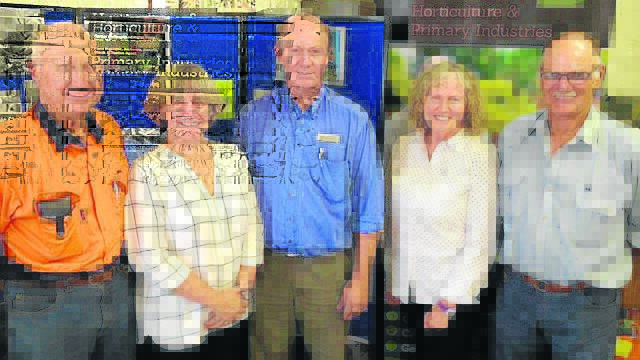 SUCCESSFUL: Presenters and participants at the Moonan Flat Farm Safety Workshop, from left, Mal Henderson (TAFE), Ruth Buggy (Workcover), Ray Hynes (Rural Financial Counselling Service),  Anne Maguire and Tony Caslick.