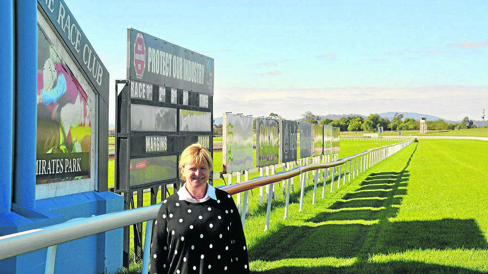PRISTINE: Scone Race Club’s chief executive officer Sarah Wills on the track, which is in great condition ahead of this year’s carnival.