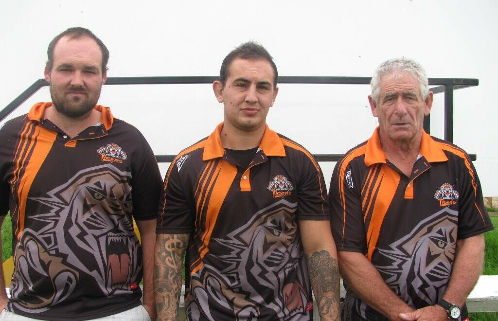 READY TO GO: Aberdeen’s coaches for 2016. From left to right: Brad Fenton (reserve grade), Trent Walker (first grade) and Ron Foot (league tag).