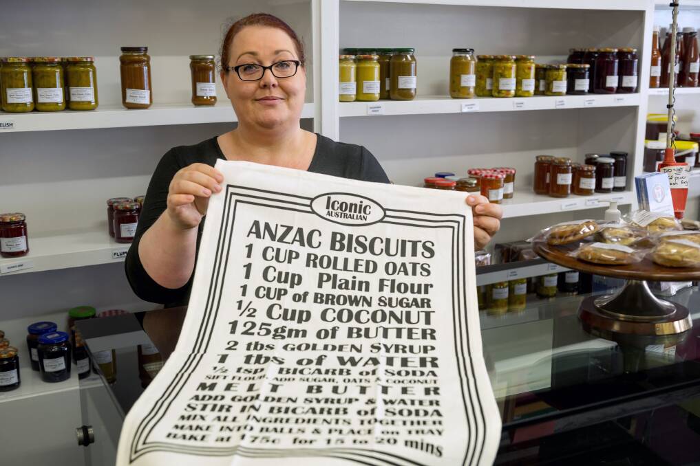 Launceston City CWA vice president Sharon Hutton with an Anzac biscuit recipe. Picture by Phillip Biggs 