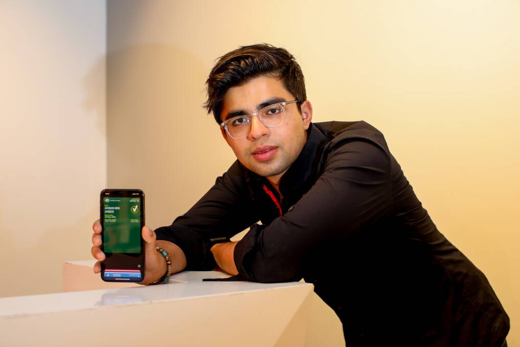 Double jabbed: International student representative at UOW Ahsan Anees said getting a vaccination certificate can be a bureaucratic nightmare. Picture: Wesley Lonergan