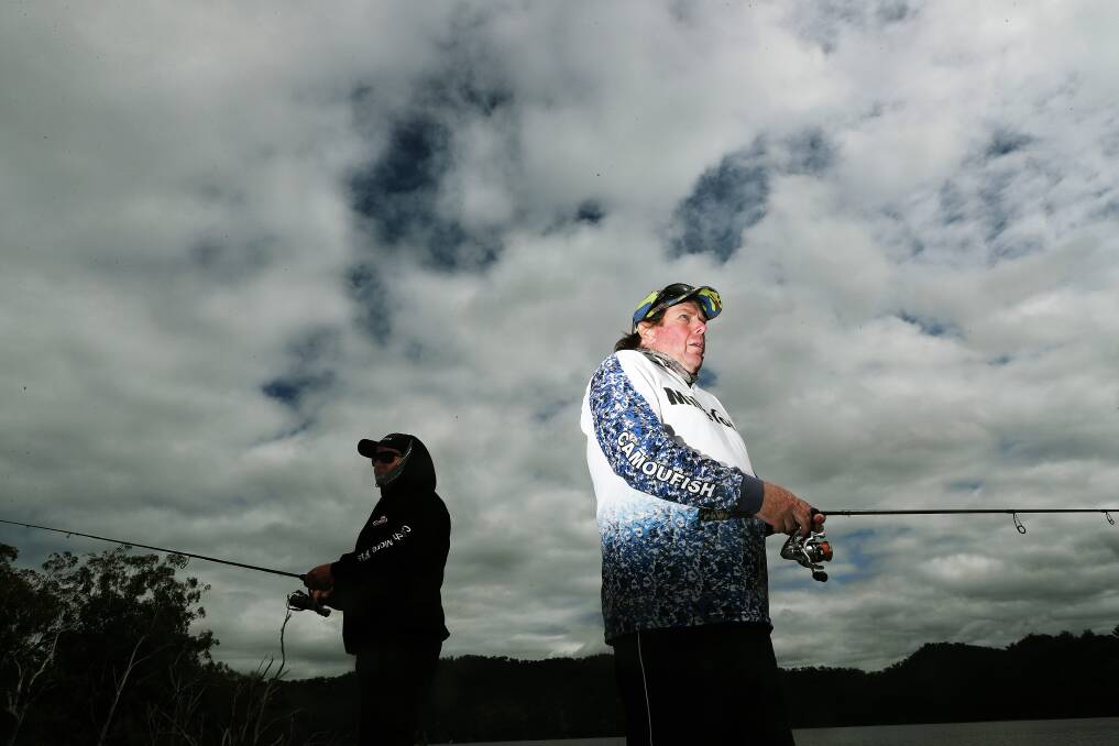 Al McNamara and Graham Ford fishing at Glenbawn. Picture by Peter Lorimer.