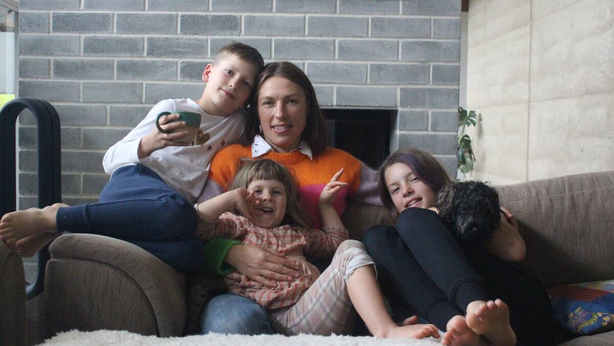 GP Dr Michelle Hamrosi, pictured with her three children in their NSW south coast home, is worried about the health of the world they will inherit. Picture by James Tugwell