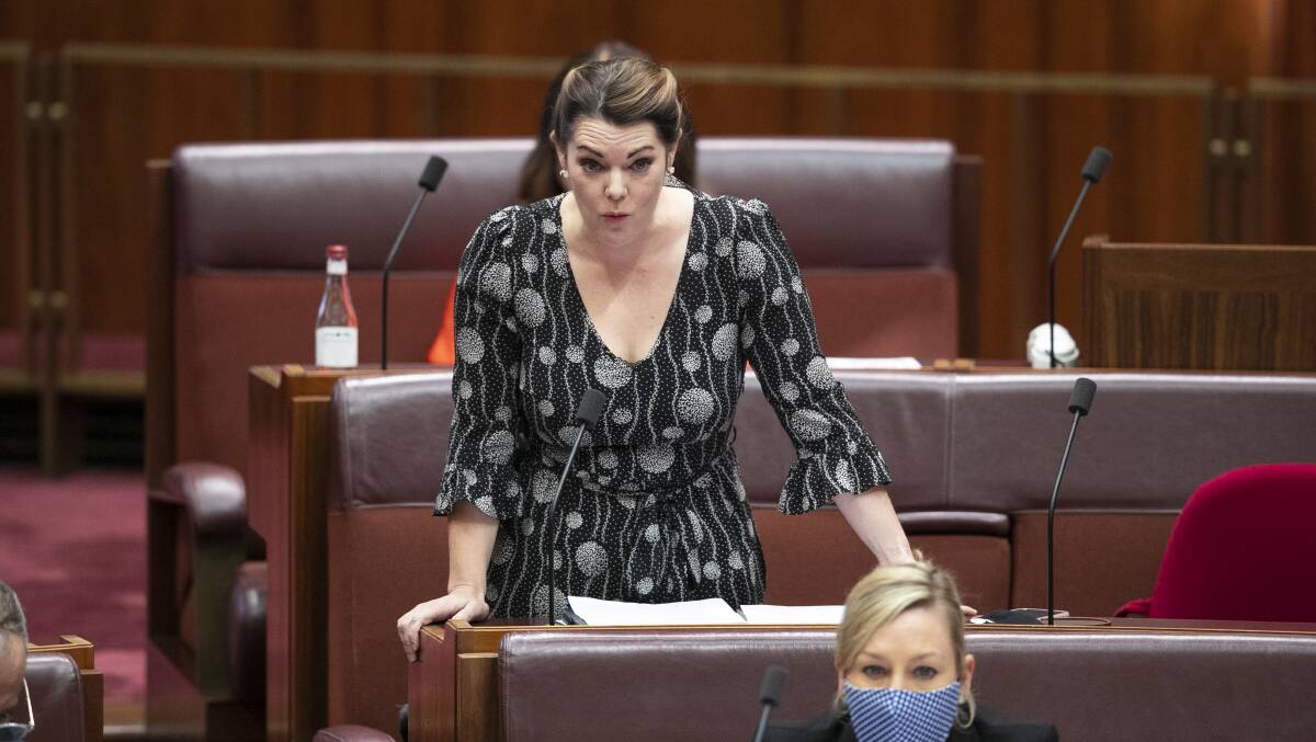 Sarah Hanson-Young has urged Labor to implement a windfall tax on major gas companies. Picture: Keegan Carroll