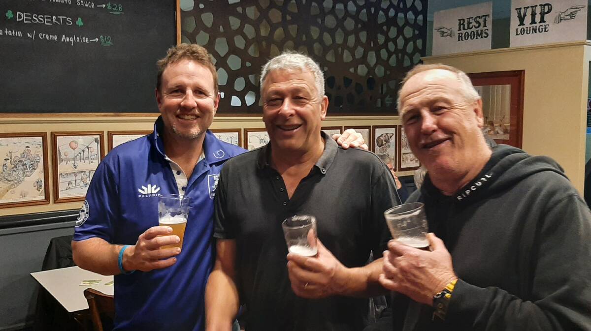 TOURNAMENT: Muswellbrook Squash Club members Darren Crowther, Michael Valantine and Ken McCartney at the Roy Frost Tournament in Port Macquarie. Picture: Muswellbrook Squash Club