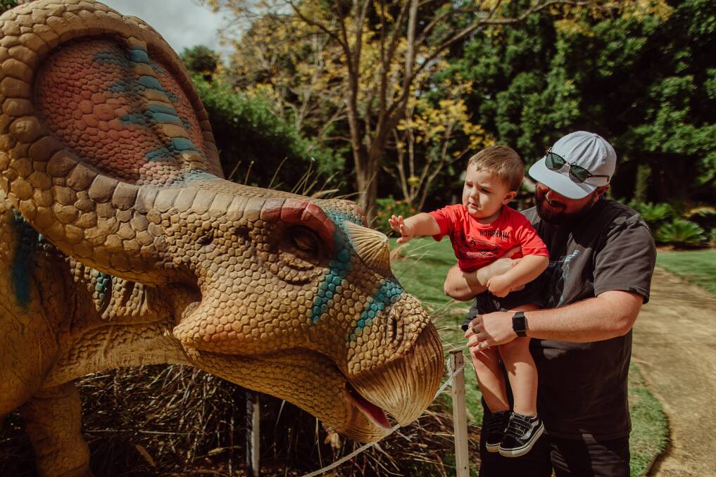 DINOS: Hunter Valley families will be able to get up close and personal with animatronic dinosaurs at the Hunter Valley Gardens from Saturday, April 2. Picture: Lauren Anne Photography