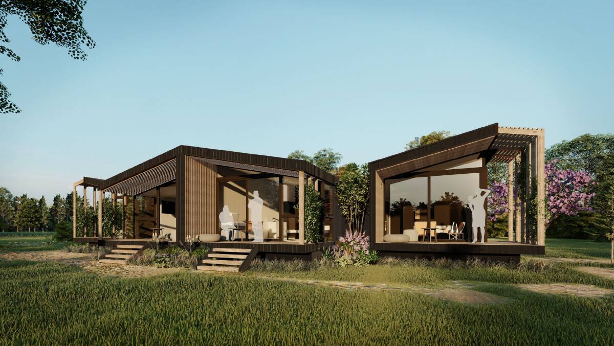 BIMBADGEN: An artist impression of eco studios being constructed as part of The Lane Retreat at Bimbadgen winery near Pokolbin. Picture: Supplied