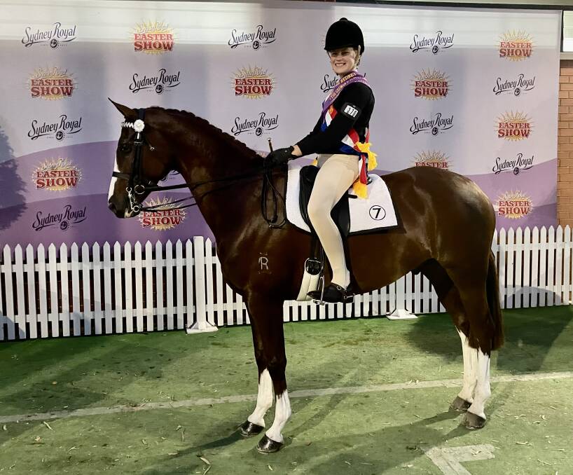 BEST IN SHOW: Scone's Olivia Thrift astride Coolidowns Rebel Yell at the 2022 Sydney Royal Easter Show. Picture: Supplied