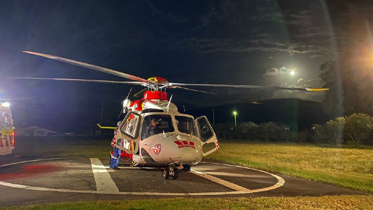 RESCUE: The Westpac Rescue Helicopter in Scone on Monday, May 9. Picture: Westpac Rescue Helicopter Service Twitter