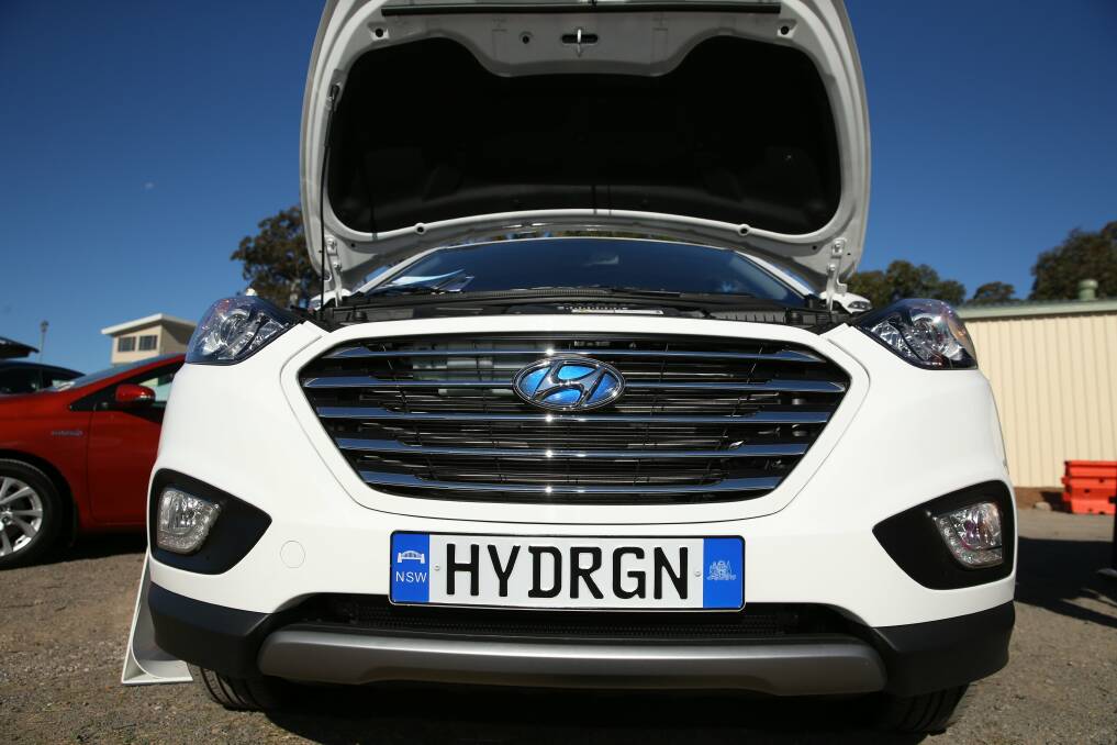 GREEN FUEL: A hydrogen-powered car at the Hunter Valley Electric Vehicle Festival in 2016. Photo: Max Mason-Hubers
