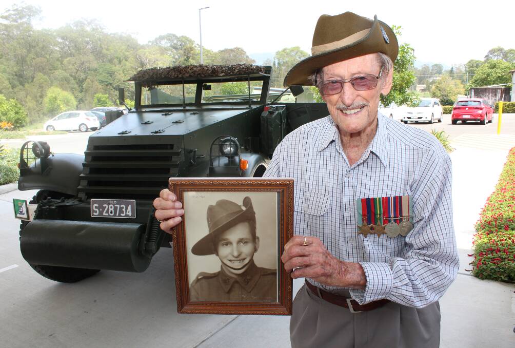 World War II veteran Gordon Jamieson at Carinity Cedarbrook aged care in Mudgeeraba on the Gold Coast in 2020. Picture supplied