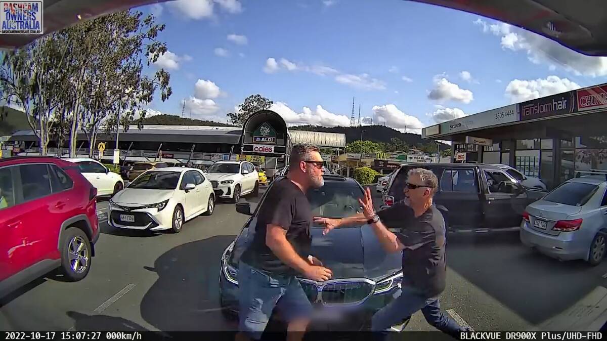 Carpark blows between drivers caught on dashcam