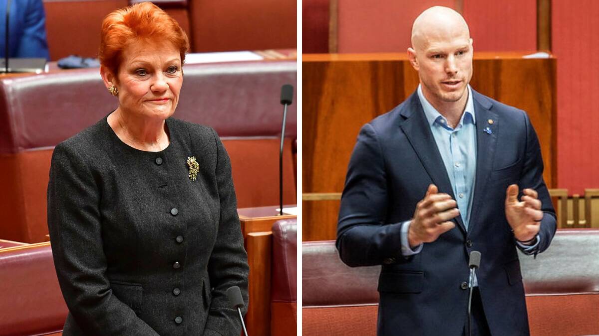 Senator Pauline Hanson and Senator David Pocock. Pictures by Elesa Kurtz, Karleen Minney