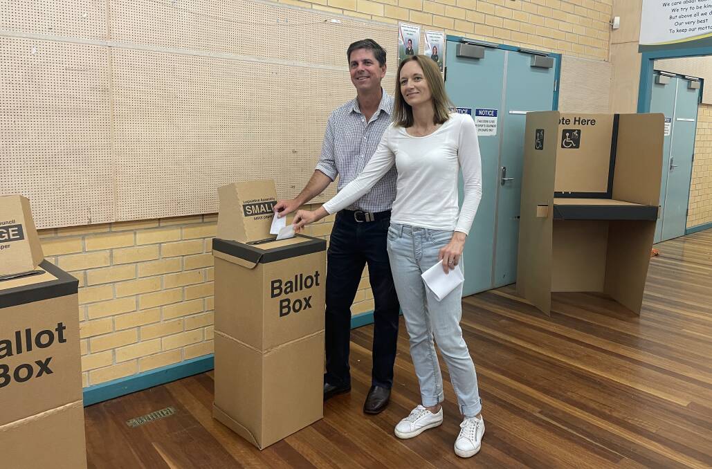 Nationls member Dave Layzell and his wife Rachel placing their vote. Picture by Angus Michie.
