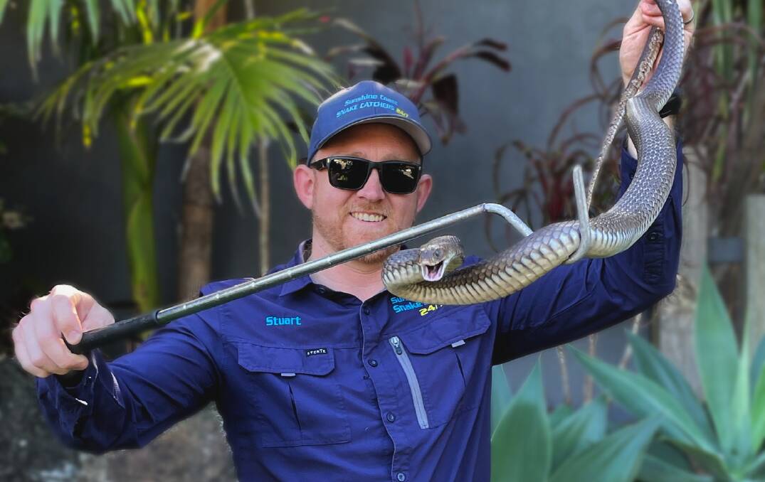 Sunshine Coast Snake Catchers' Stuart McKenzie gets up to 30 calls a day for possible call outs. Picture supplied 