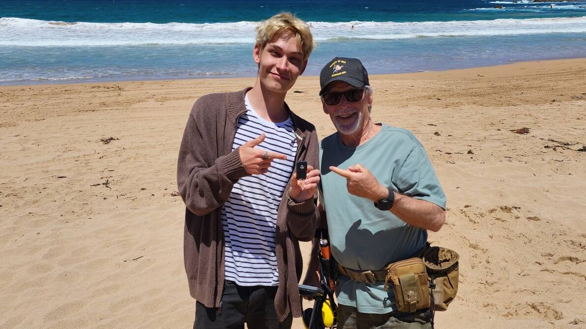 Harry and his mates were down from the Canberra region when he lost his one and only car key on the beach at Malua Bay. Photo supplied.