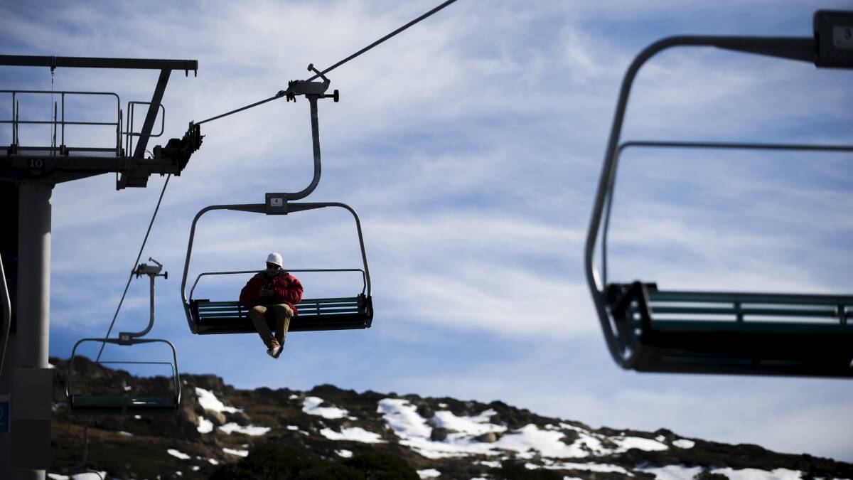 File picture of a person riding the ski-lifts at Perisher. File picture of a person riding the ski-lifts at Perisher.