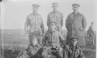 Caesar (centre rear) cut a striking figure. When he enlisted in May 1915 he was 6' 3" and weighed 12 stone 4 pounds. The photograph was taken after Gallipoli. Picture from Australian War Memorial.