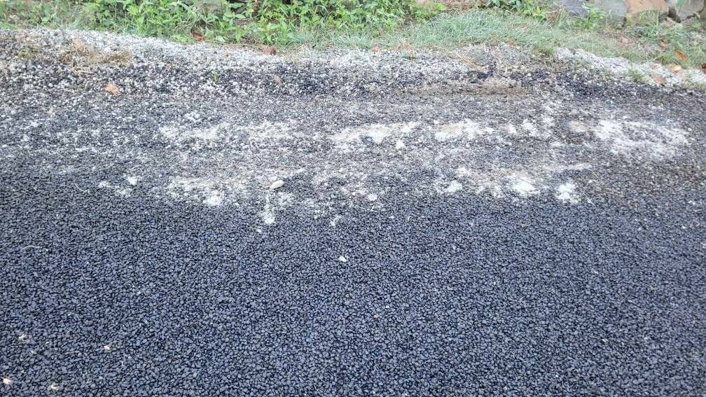 The bitumen work on Michelle Maguire's driveway. Picture supplied