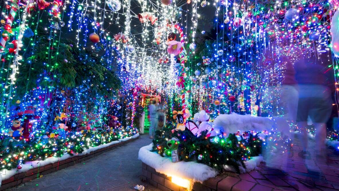 Phil Jensen has transformed his Canberra house into a Christmas wonderland since 1992. Photo by Dion Georgopoulos