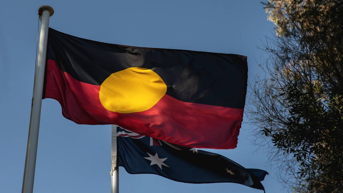 Aboriginal flag flying. Picture by Marina Neil.