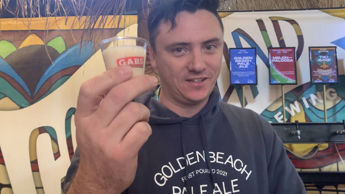 A taste of the bananarame pina colada beer from Good Land Brewing. Picture by Anna Houlahan