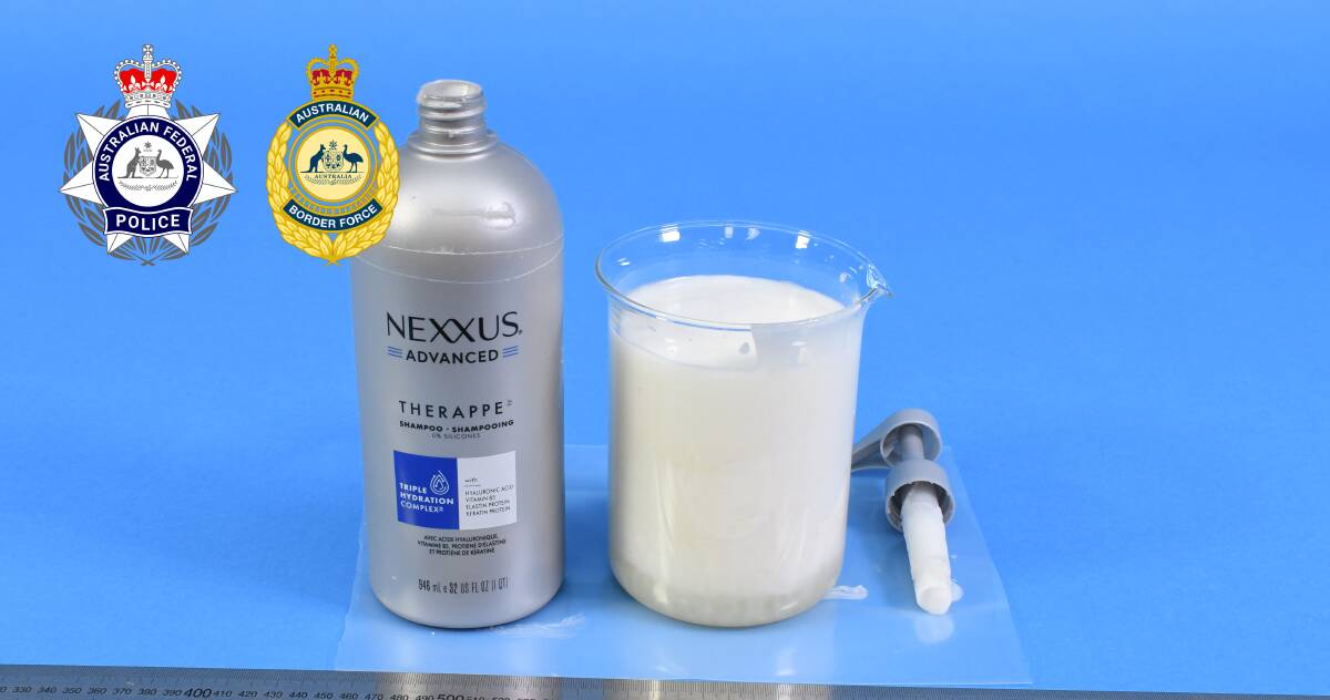 Shampoo bottle seized by Border Force at Brisbane Airport. Picture supplied